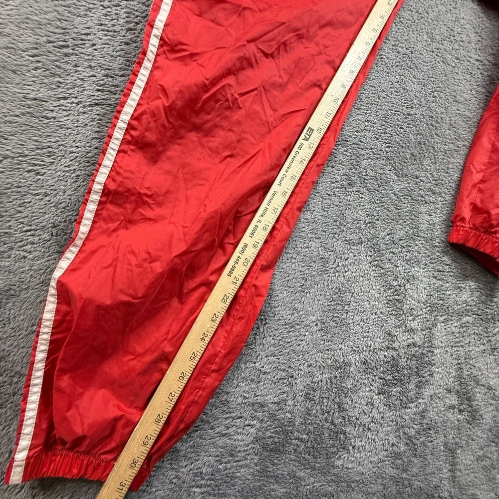 Adidas Originals Vintage 90s Red Nylon Track Pants Windbreaker Joggers Mens L